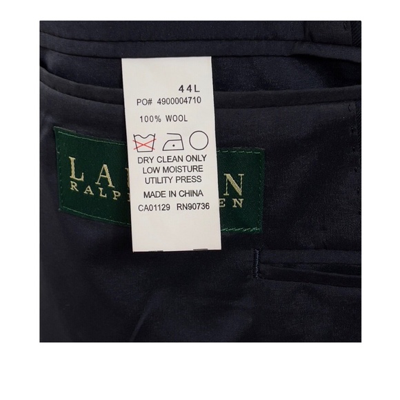 Ralph Lauren Navy Blue Wool Blazer Gold Buttons Mens 44L - Picture 10 of 12